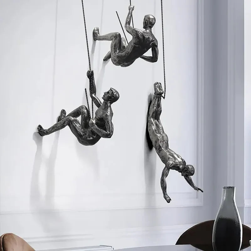 Gravity-Defying Climbers - Modern 3D-väggkonstuppsättning