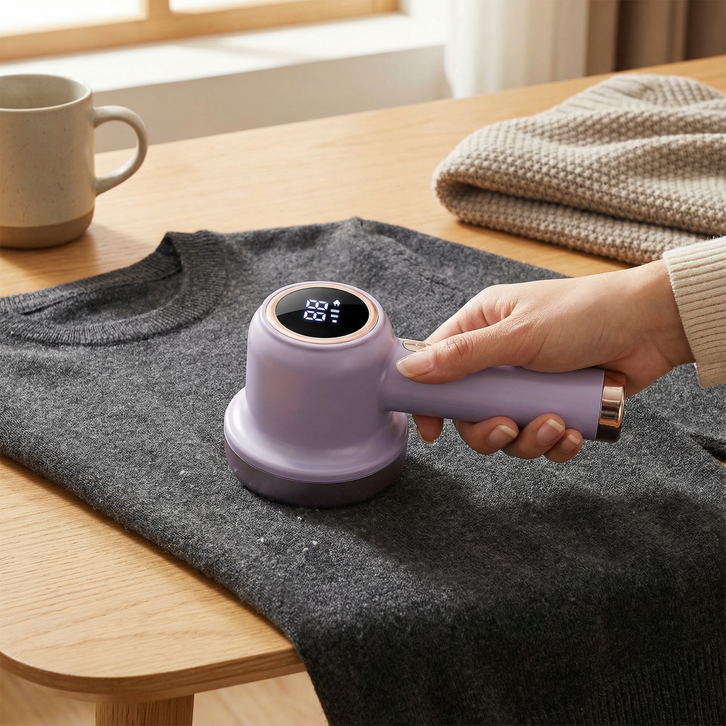 Uppladdningsbar rakapparat för tyger – LED-display luddborttagare med flerhastighetskontroll