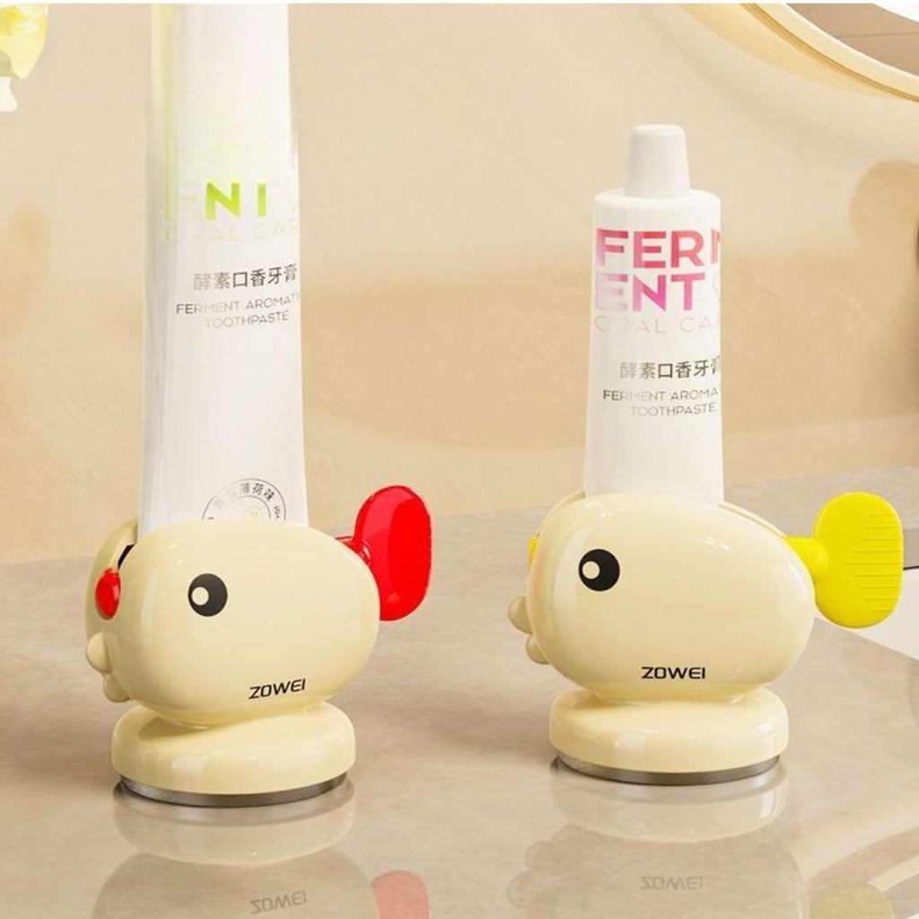 Tandkrämsdispenser och tubpress – Kladdfri badrumsorganisatör