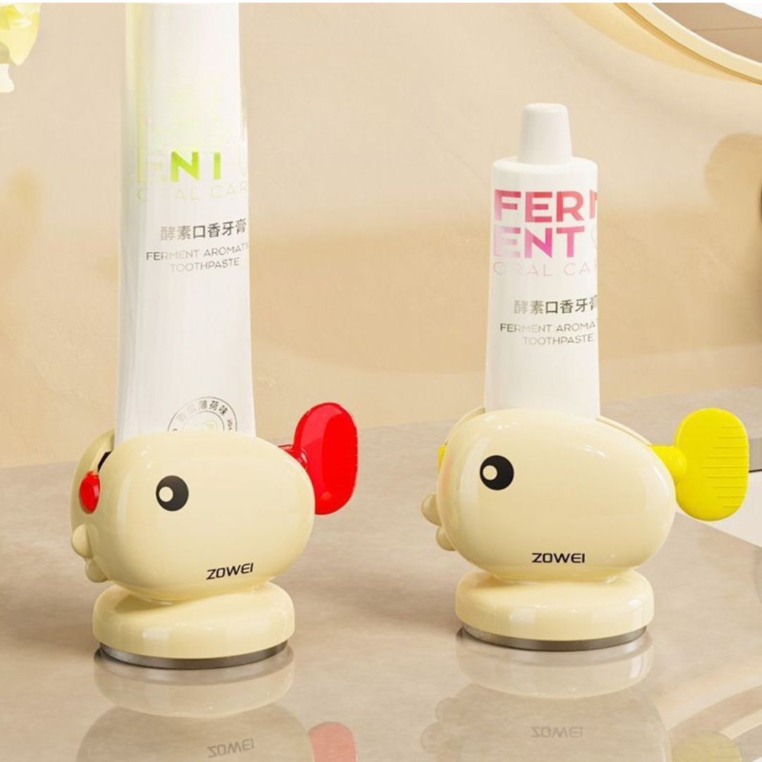 Tandkrämsdispenser och tubpress – Kladdfri badrumsorganisatör