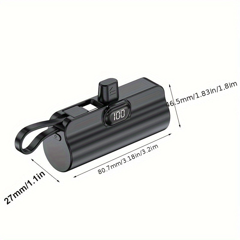 Mini snabb USB-C powerbank - lätt 5000mAh bärbar laddare