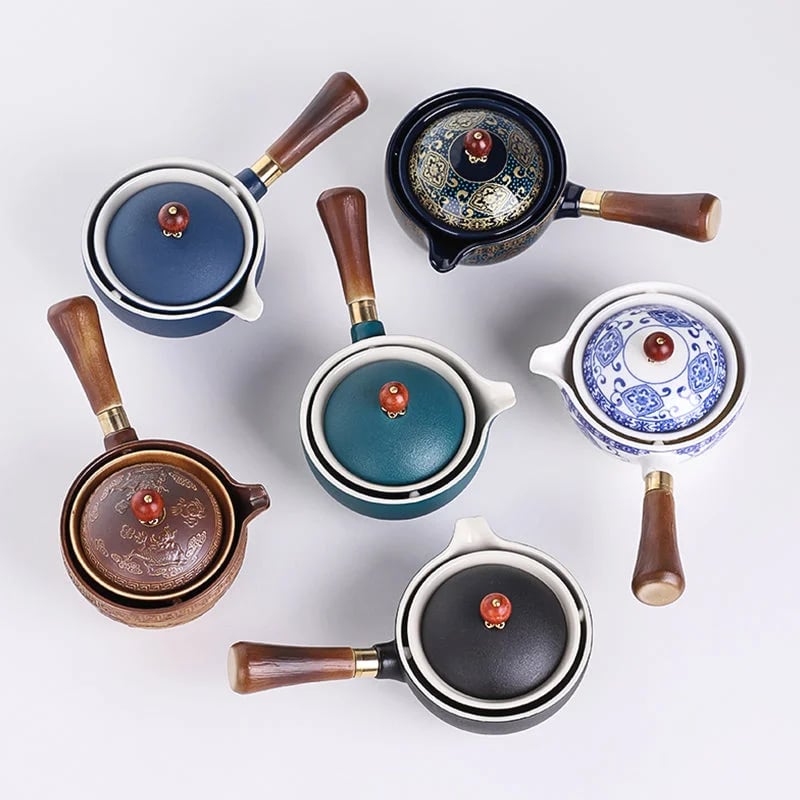 SpinTea 360° roterande teservis – Inkluderar 4 koppar och praktisk förvaringspåse