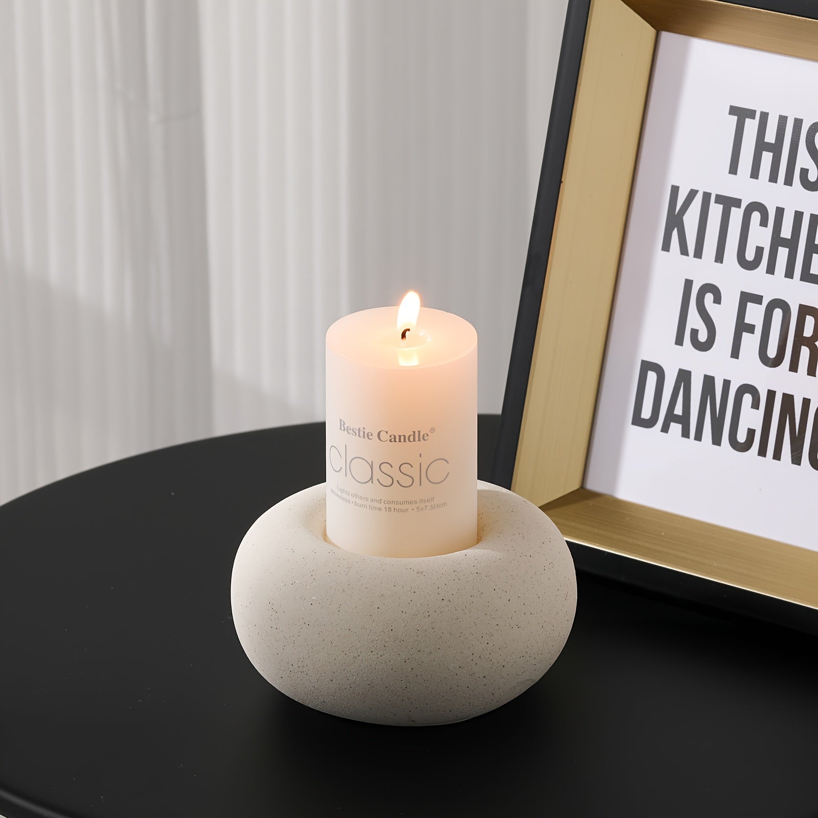 Minimalistisk keramisk ringljusstake – Elegant modern heminredning och bordsdekoration