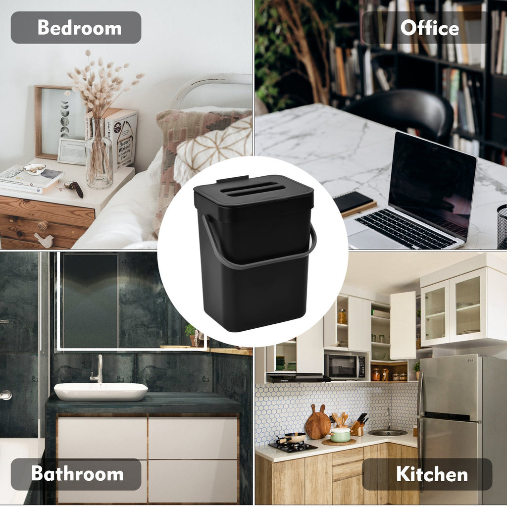 Platsbesparande kökskompostbehållare – Luktfri bänkskiva och hängande matavfallsbehållare