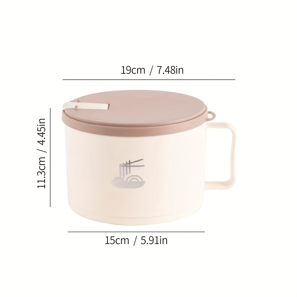 Rostfritt stål Ramen & Soppskål med lock - 1,3L Bärbar Nudelkopp med Sil