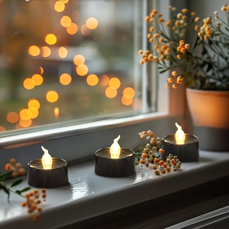 LED-flamlösa svarta värmeljus – Realistiska flimrande ljus för säker inomhusdekoration