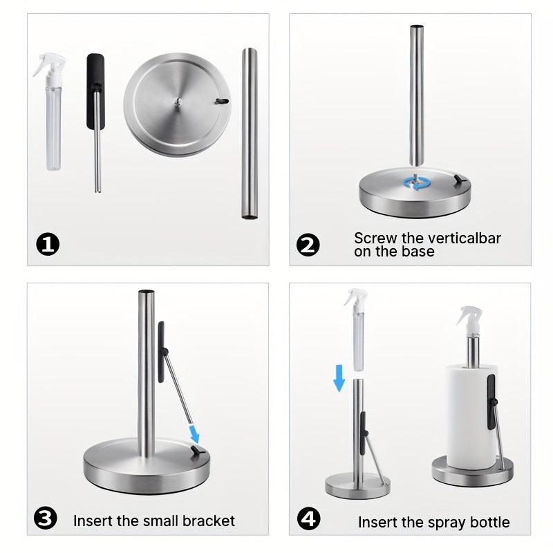 Pappersrullhållare i rostfritt stål med 2-i-1-funktion - Köksviktigt