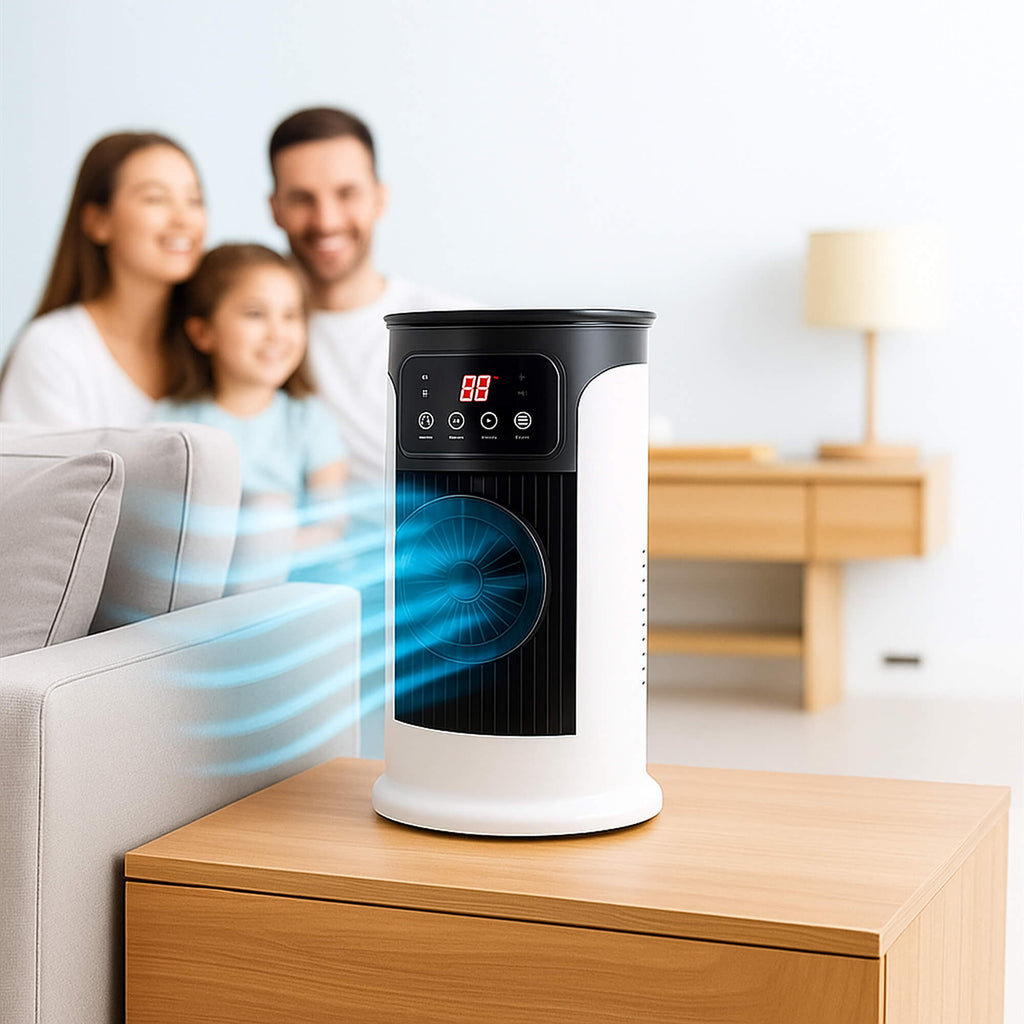 Mini energibesparande luftkylare – Tyst multifunktionsfläkt och luftfuktare för hemmet