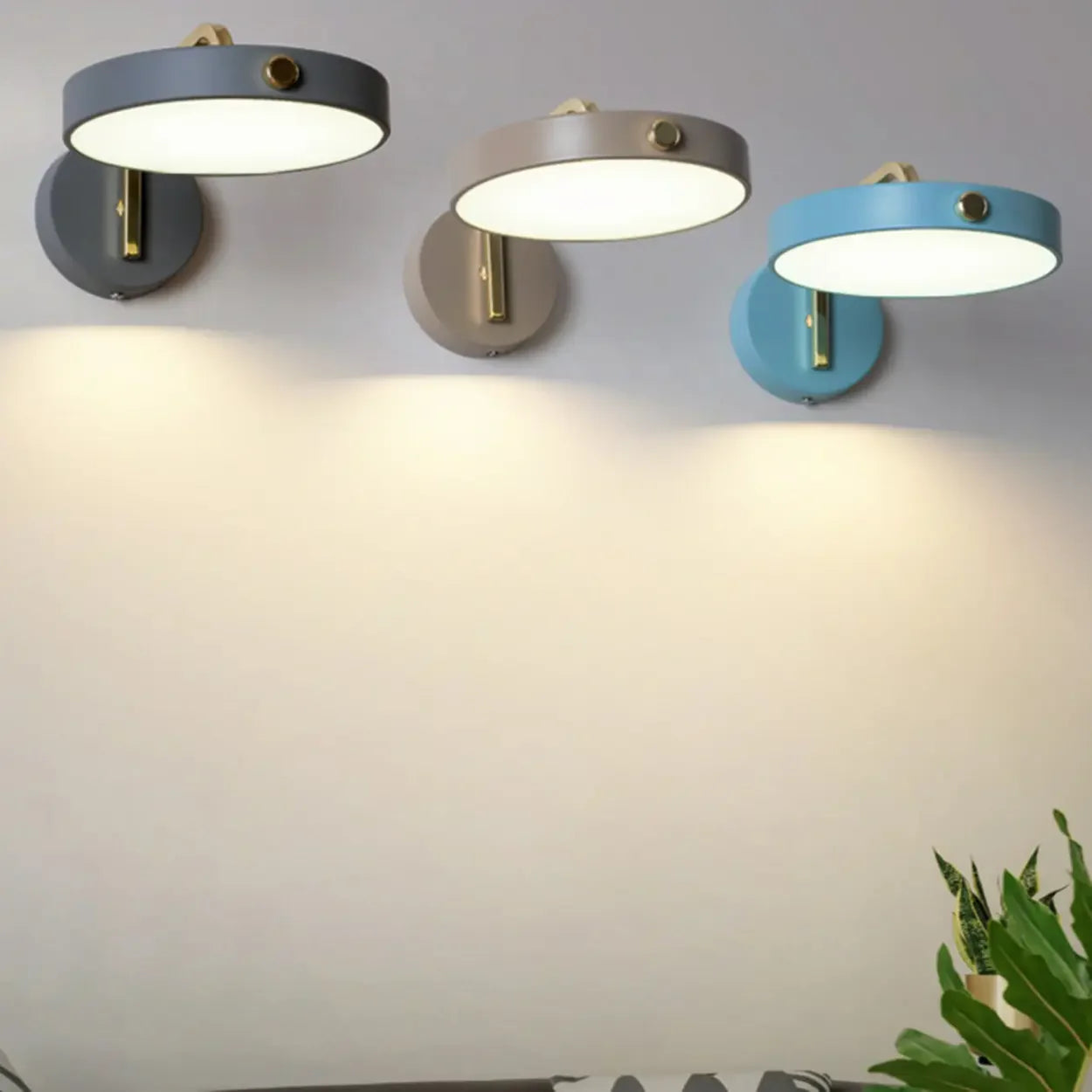 Modern rund LED-vägglampa – justerbar metalllampa