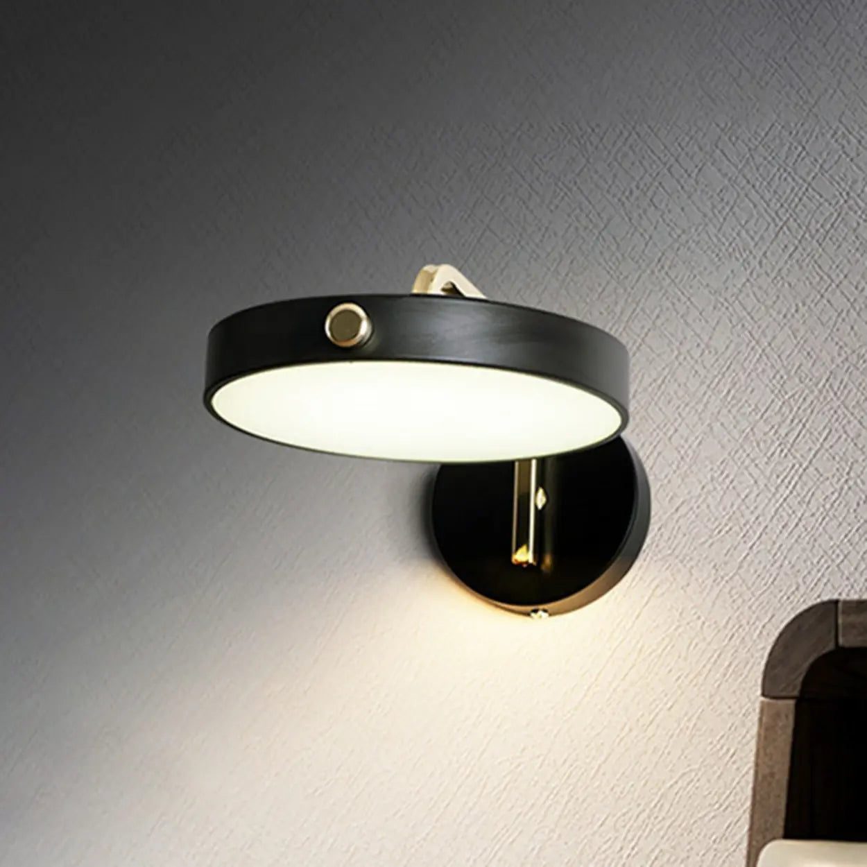 Modern rund LED-vägglampa – justerbar metalllampa