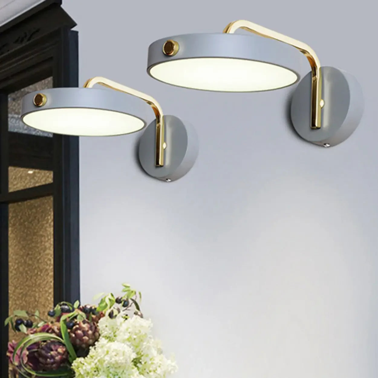 Modern rund LED-vägglampa – justerbar metalllampa