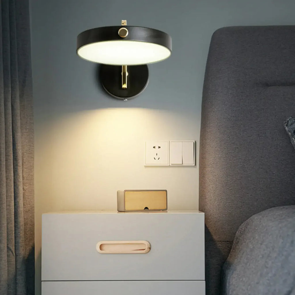 Modern rund LED-vägglampa – justerbar metalllampa