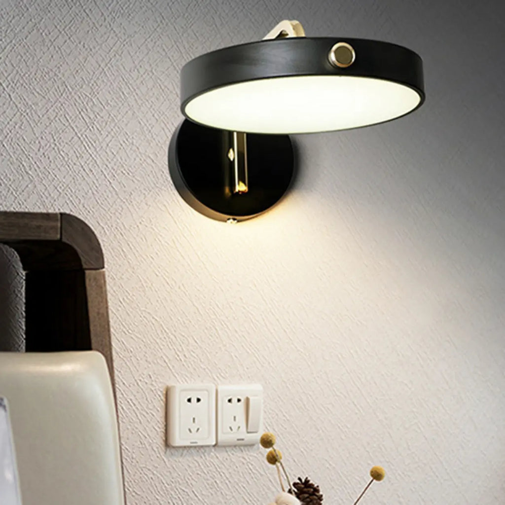 Modern rund LED-vägglampa – justerbar metalllampa