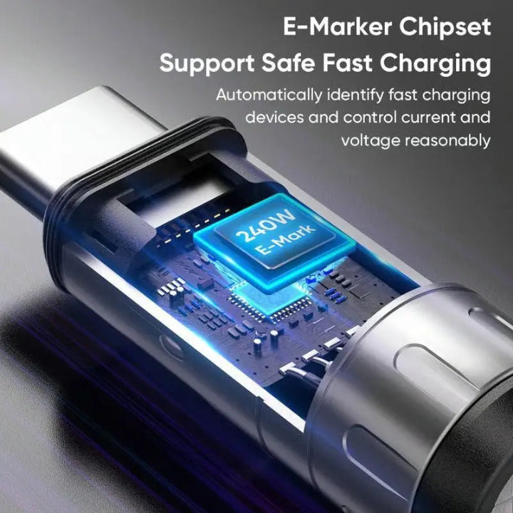 USB-C snabbladdningskabel med bärbar rem – snabb och bekväm laddning när du är på språng