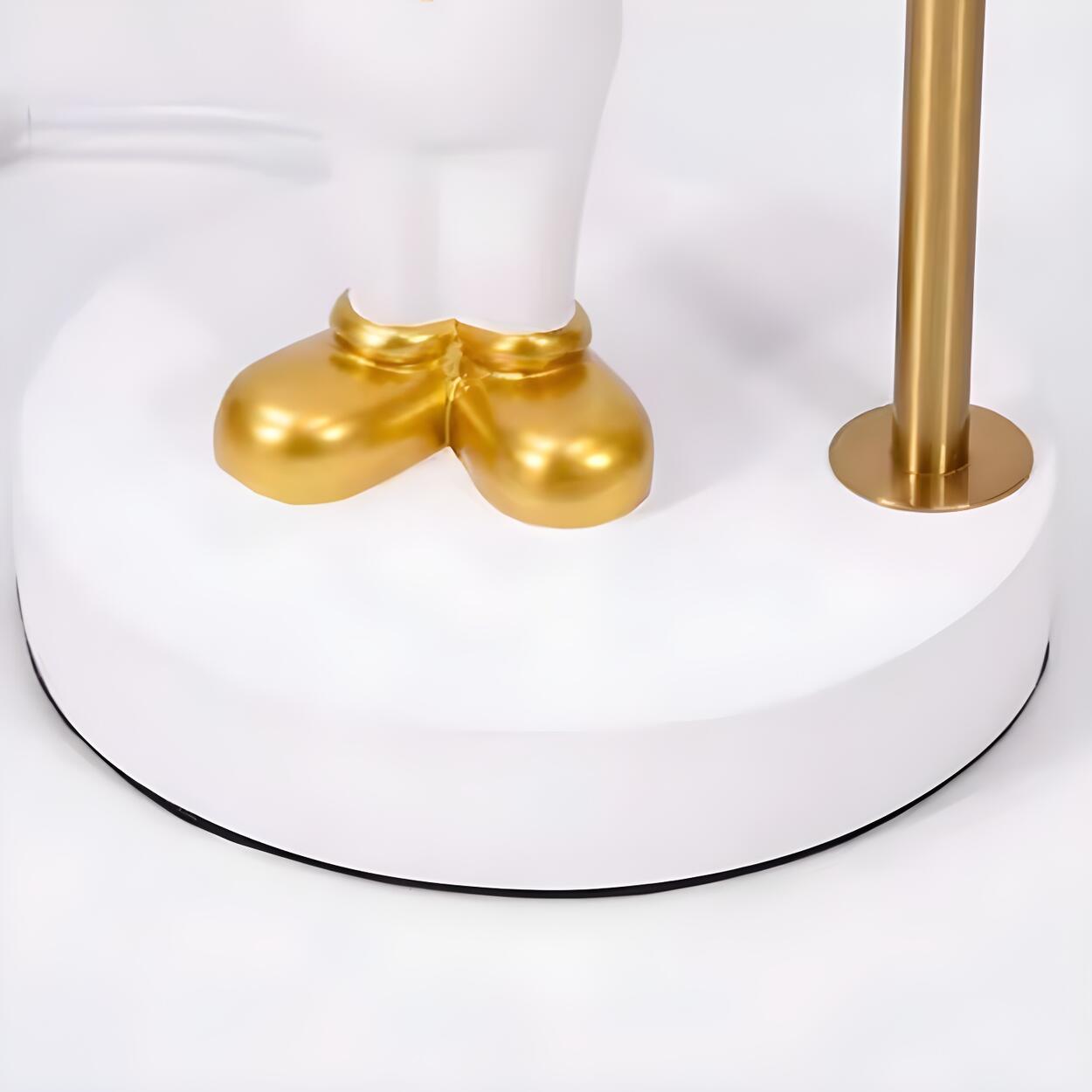 Nyckfull Bunny Globe-bordslampa med glasskärm och metallfot