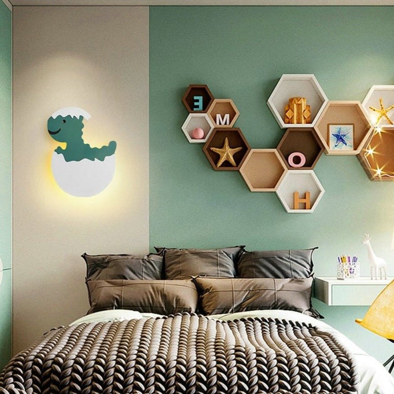 Mini Dino LED-vägglampa - Söt dinosaurienattlampa för barnrumsinredning