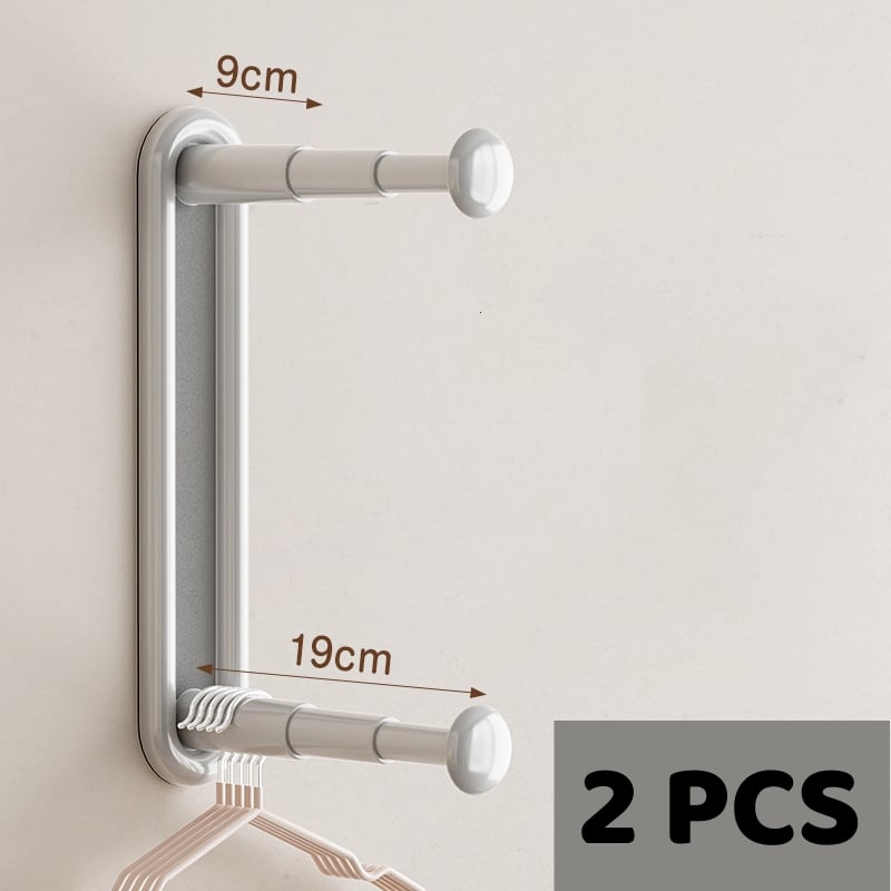 Justerbar vägghylla med dubbla lager – Platsbesparande klädorganisatör