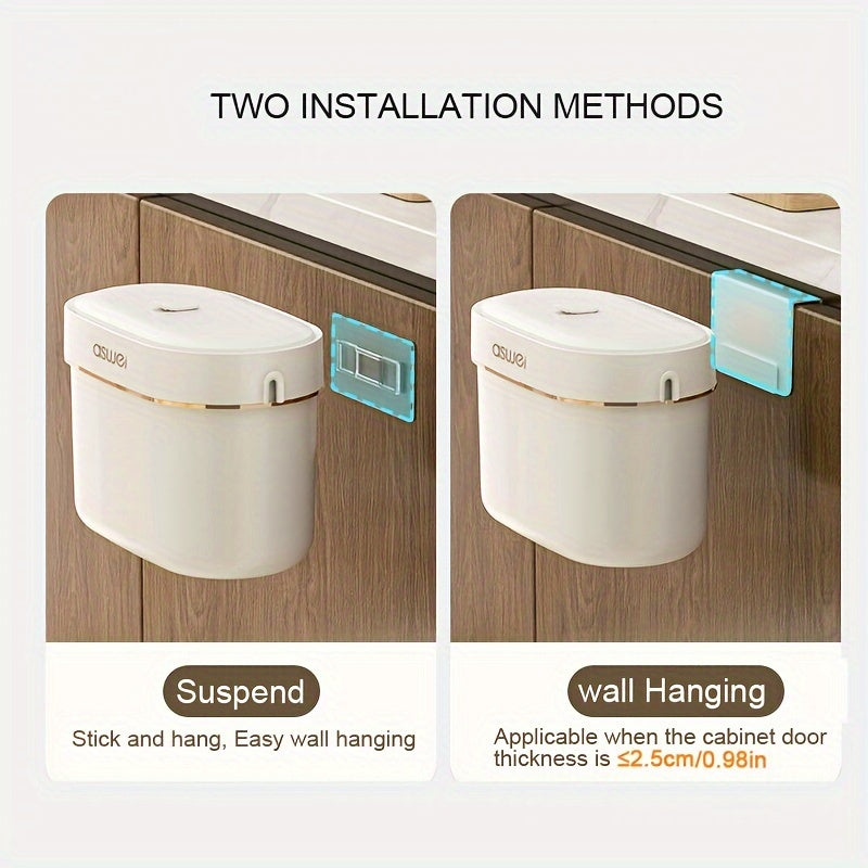Väggmonterad soptunna för kök – Platsbesparande hängande avfallsbehållare med luktsäkert lock