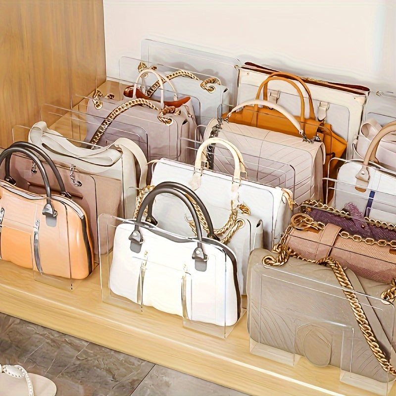 Transparent handväskhållare - 2 akrylorganisatörer för garderob och hyllor