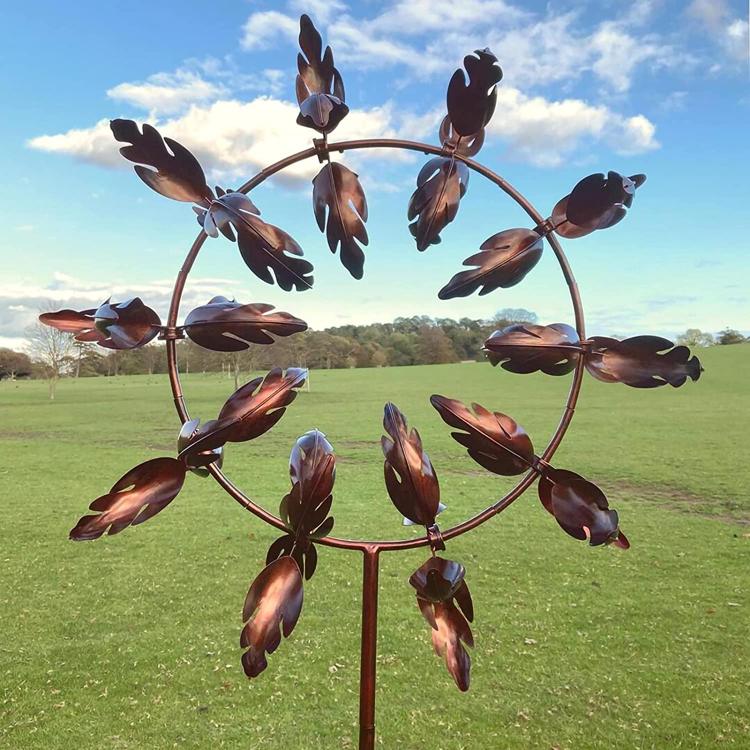 AeroSpin 3D Kinetic Garden Wind Spinner – Fängslande metallskulptur för trädgården