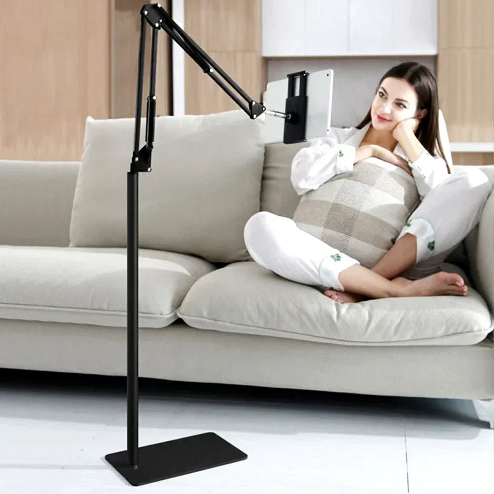 Universellt 360° justerbart golvstativ för surfplatta – hopfällbart och roterande hållare