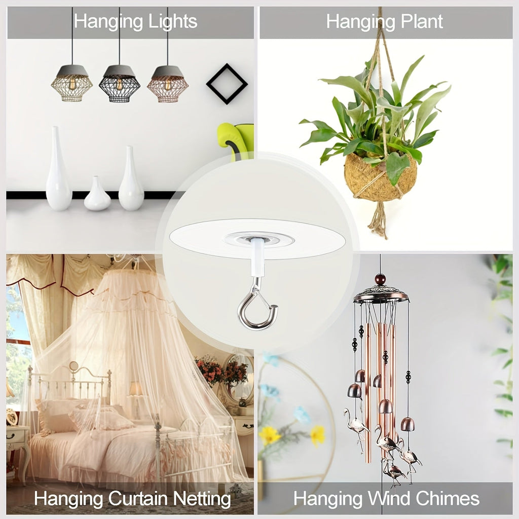 Osynliga självhäftande takkrokar – Ultrastarka verktygsfria upphängningsklämmor för lampor, dekor och inomhusorganisering