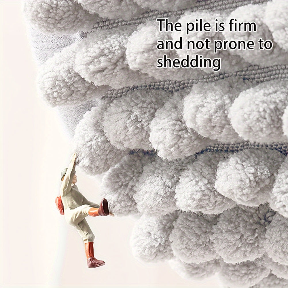 Plyschig rund chenillebadmatta – Snabbtorkande, halkfri, extra mjuk badrumsmatta