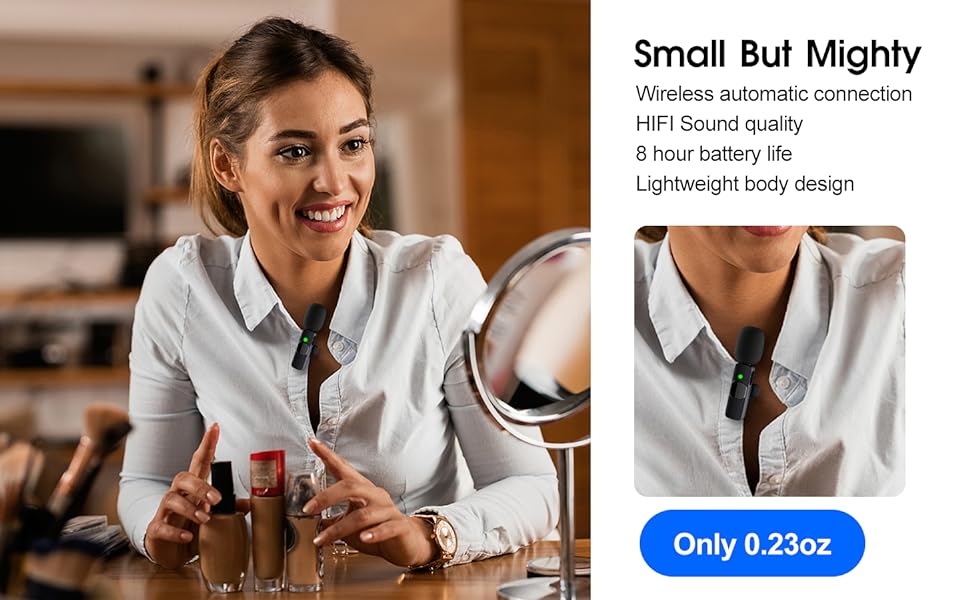 DualSet trådlöst klämmmikrofonkit – Plug & Play-lavaliermikrofoner