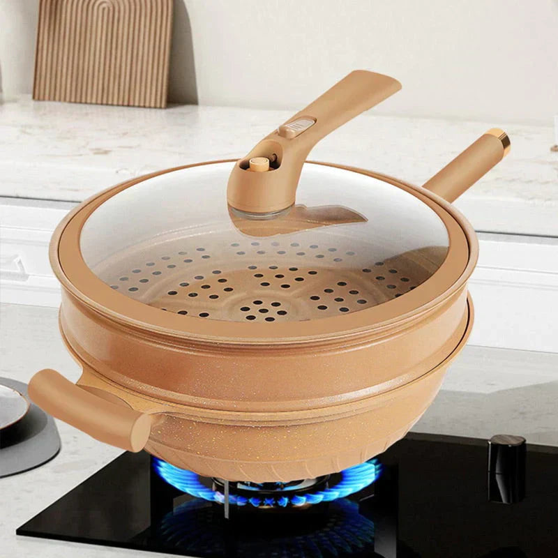 Mångsidig wokpanna med non-stick-beläggning – Premium multifunktionella kokkärl