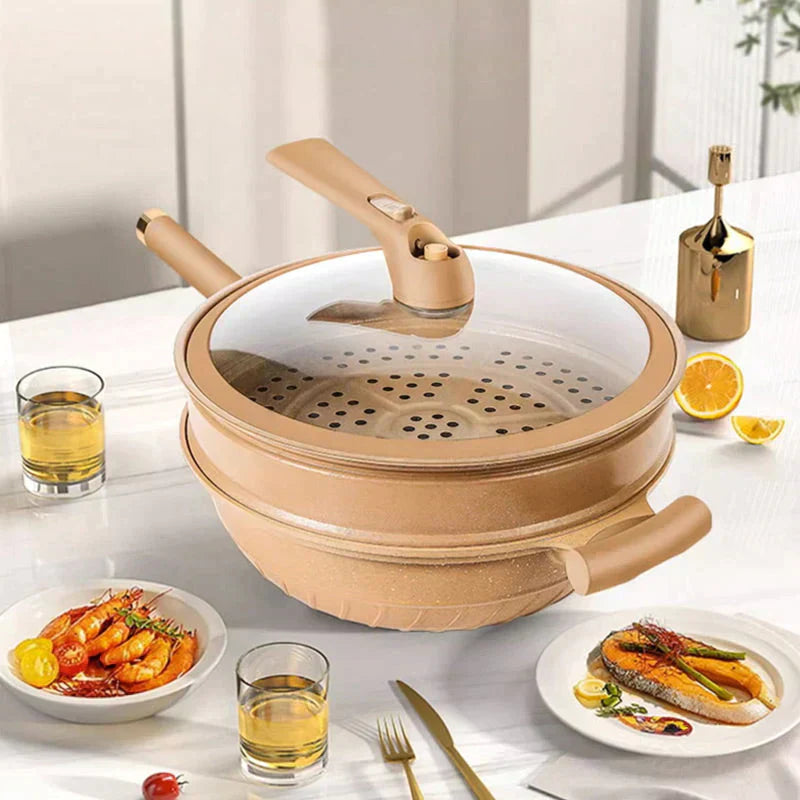 Mångsidig wokpanna med non-stick-beläggning – Premium multifunktionella kokkärl