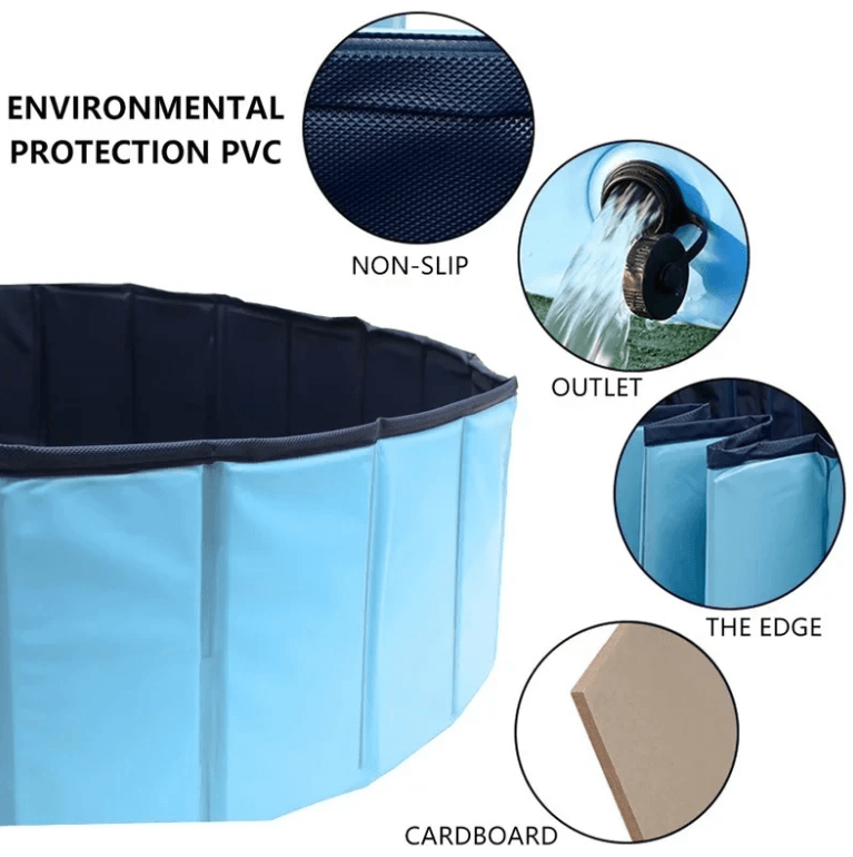 Hopfällbar plaskpool för husdjur – Bärbar utomhuskylpool för hundar och små husdjur