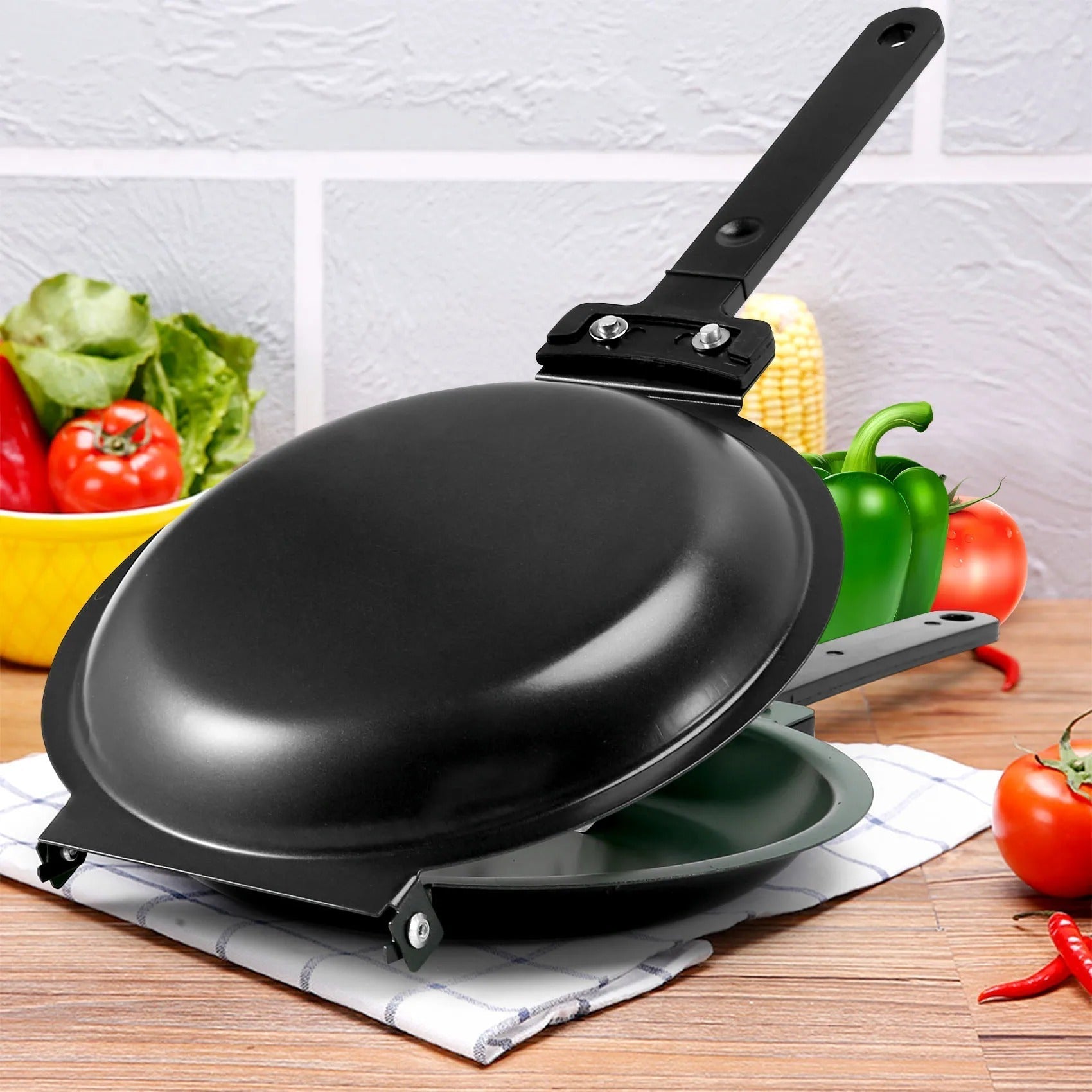 Dubbelsidig non-stick grillpanna - Enkel stekpanna för perfekta måltider