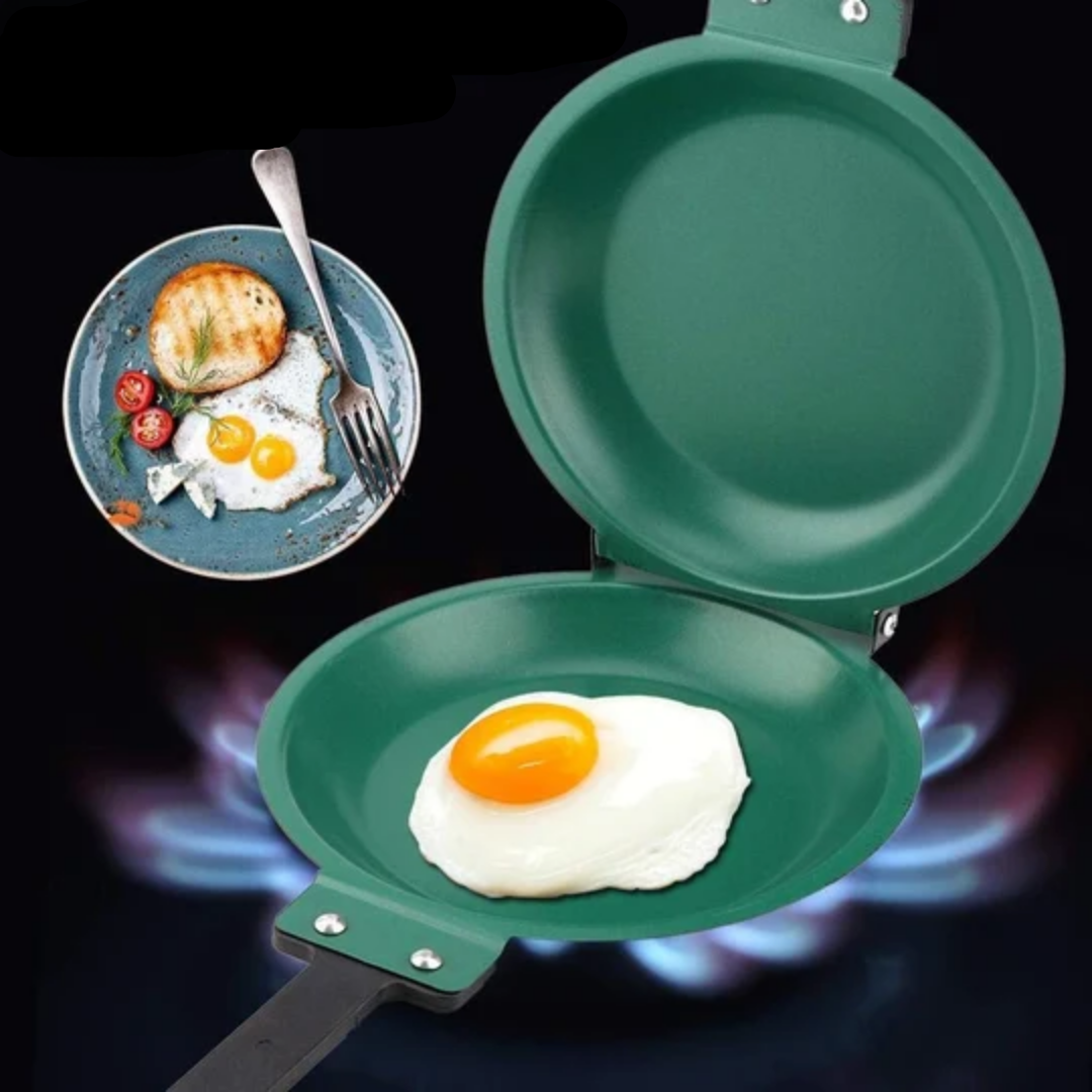 Dubbelsidig non-stick grillpanna - Enkel stekpanna för perfekta måltider