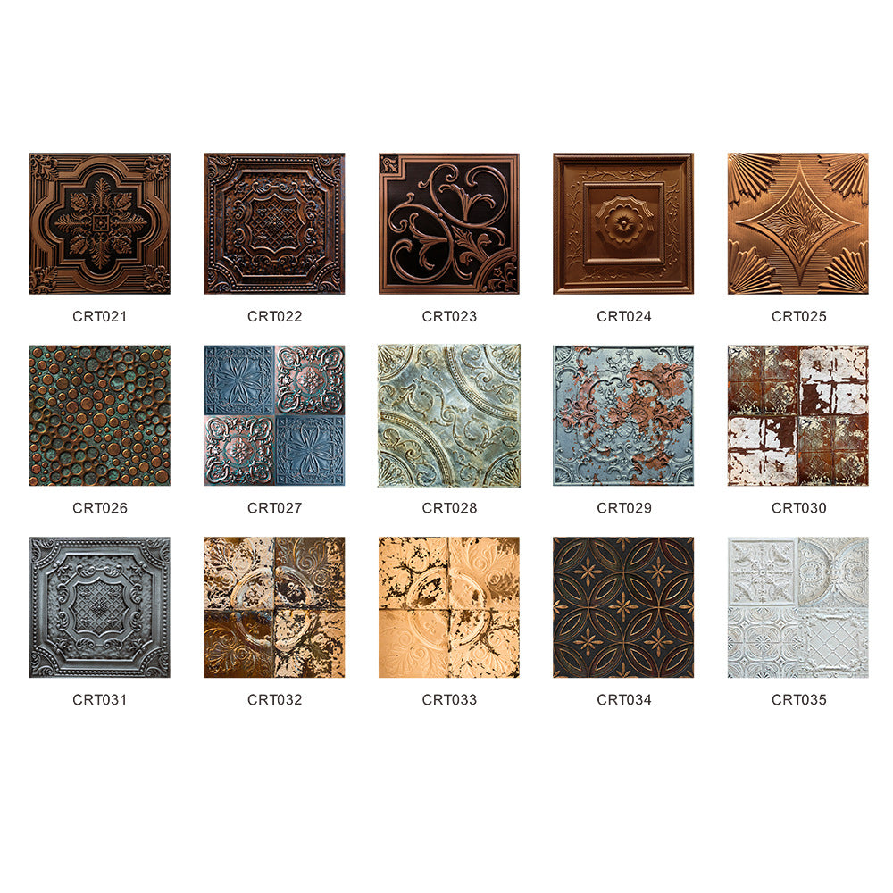 Retro Glansig Kakeltapet - Vintage Mönster Peel & Stick PVC Vägg- och Möbelbeklädnad