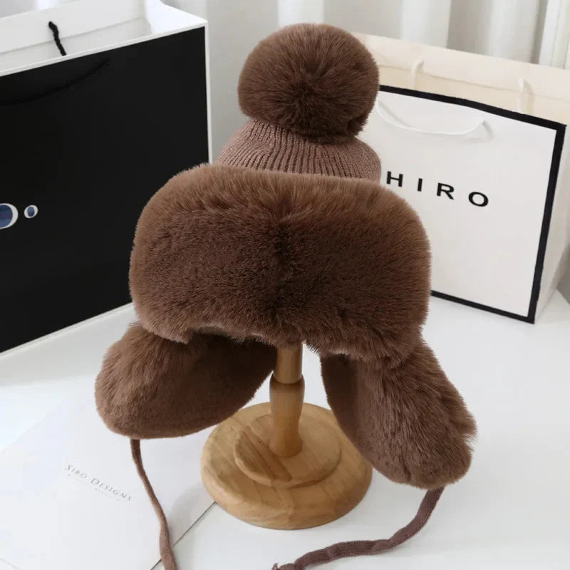 Vindtät mössa med öronlappar för kvinnor – Varm skidmössa för kalla dagar