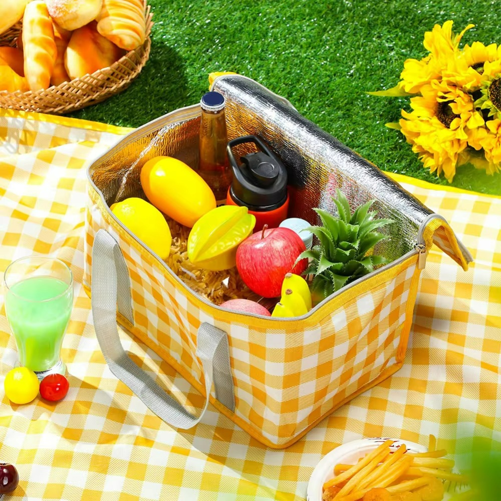 Isolerad Bento-lunchväska – Bärbar kylväska för camping och picknickäventyr