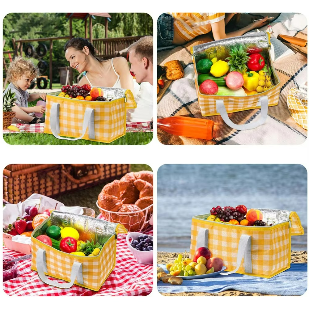 Isolerad Bento-lunchväska – Bärbar kylväska för camping och picknickäventyr