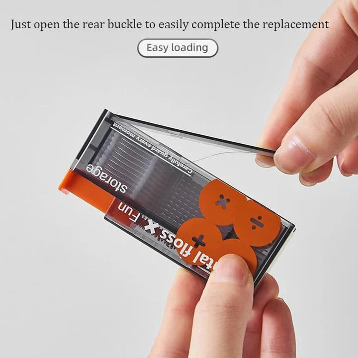 Bärbar tandtrådsdispenser – automatisk popup-design