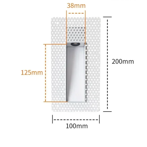 Modern nordisk sensor LED-trappvägglampa – Ramlös armatur i rostfritt stål med 1 ljuskälla