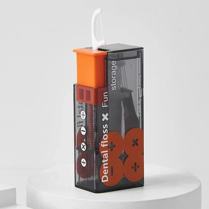 Bärbar tandtrådsdispenser – automatisk popup-design