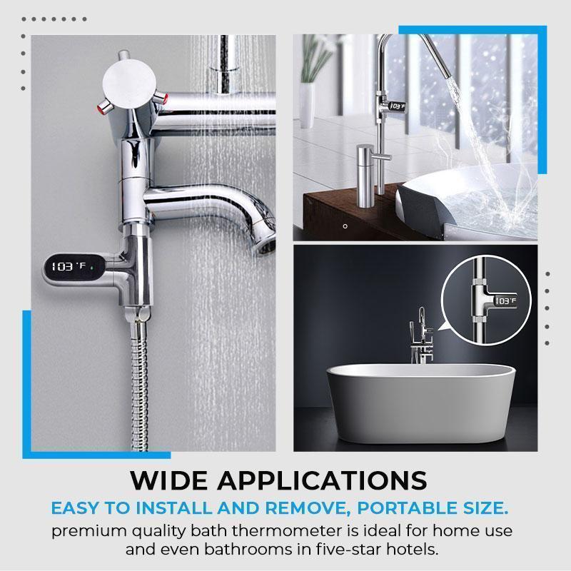 Vattentemperaturmätare för dusch – LED-display, batterifri design