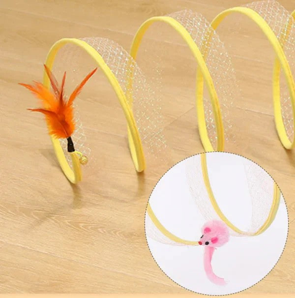 Interaktiv hopfällbar katttunnel – bärbar vårleksak