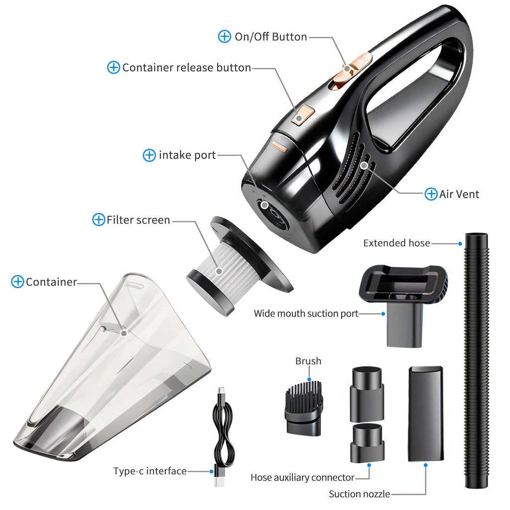 Mini sladdlös dammsugare – Kraftfull sugkraft för bil-, skrivbords- och hemstädning