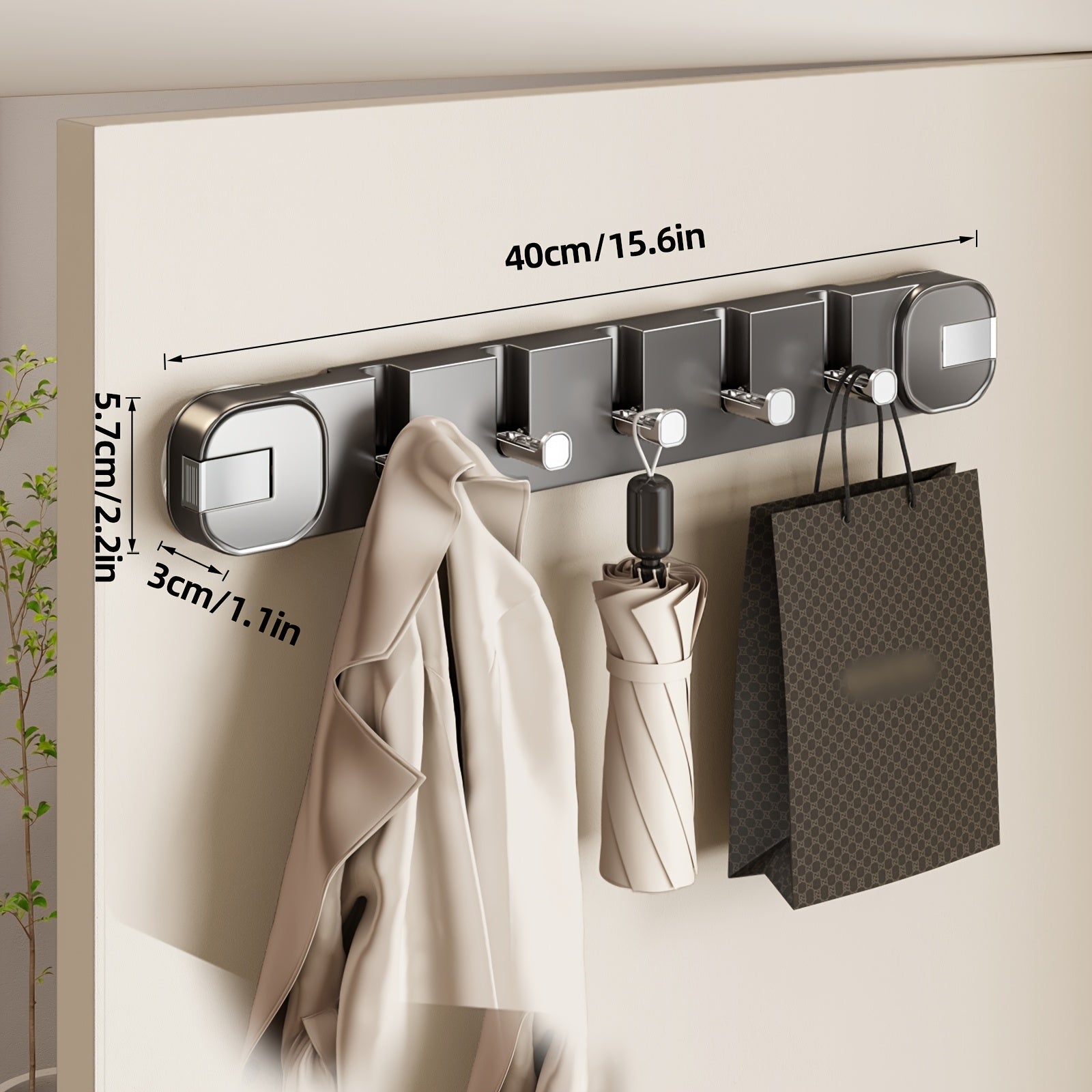 Platsbesparande sugkrokar – Säker väggorganisatör med 5 krokar