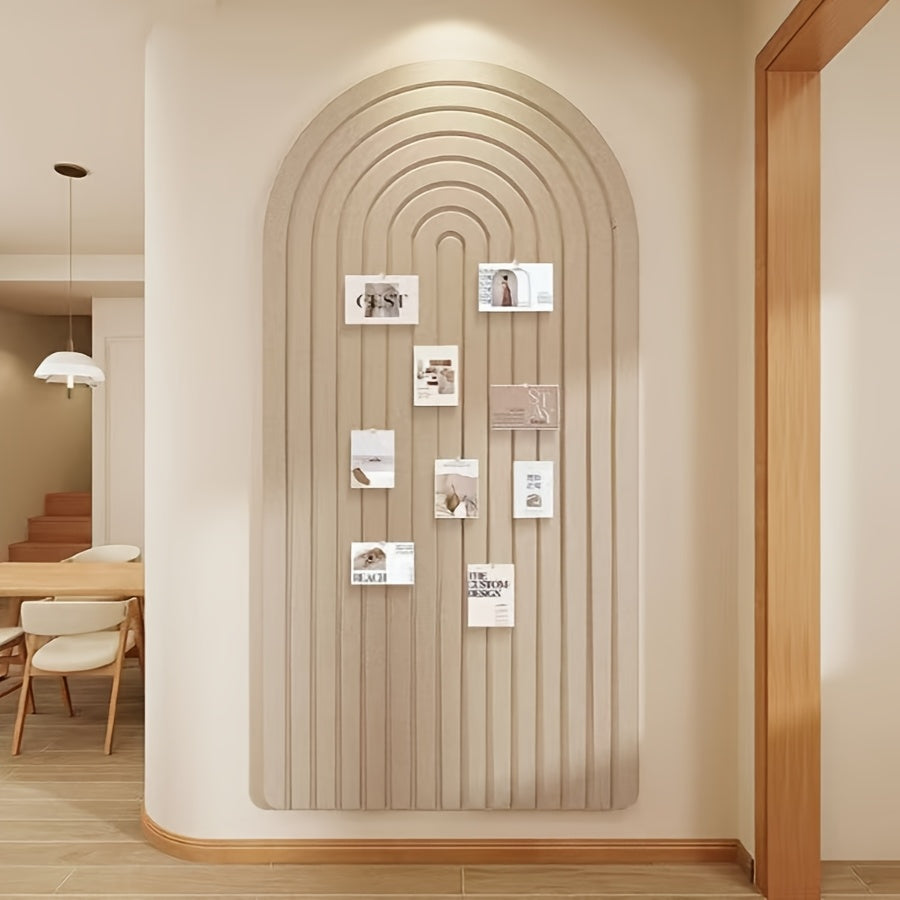 Överdimensionerad böjd filt-anslagstavla - Självhäftande väggpanel för foton, anteckningar och modern inredning