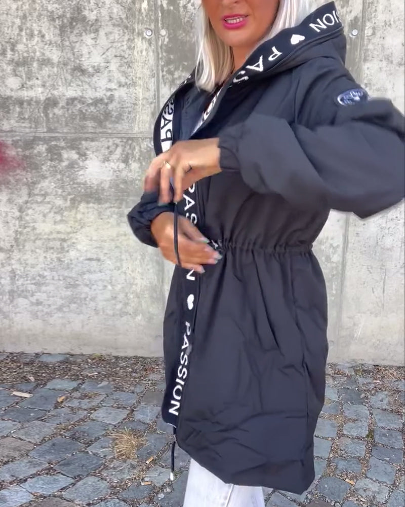 Damjacka med dragkedja - Lätt och avslappnad ytterkläder med huva