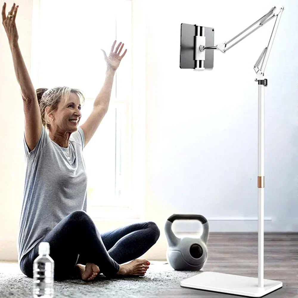 Universellt 360° justerbart golvstativ för surfplatta – hopfällbart och roterande hållare