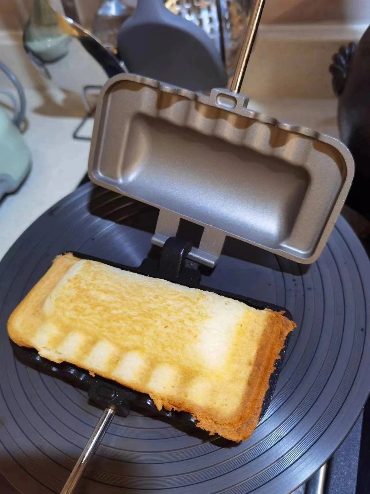 Flip Sandwich Maker Pan – Dubbelsidig non-stick aluminiumrostgryta