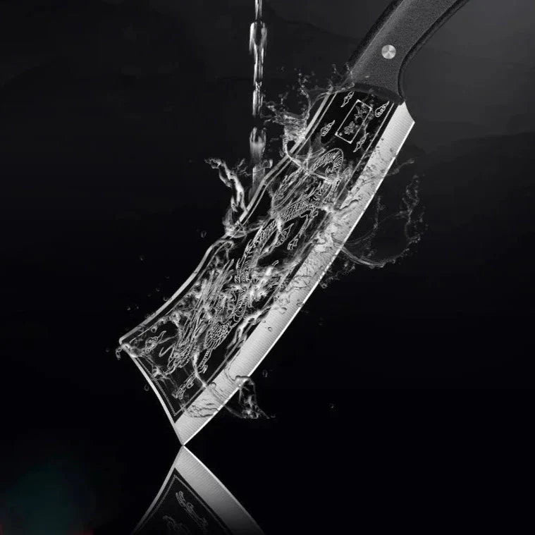 Dragon Slayer kockkniv – Handgjord kökskniv i kolstål för professionell kulinarisk mästerskap