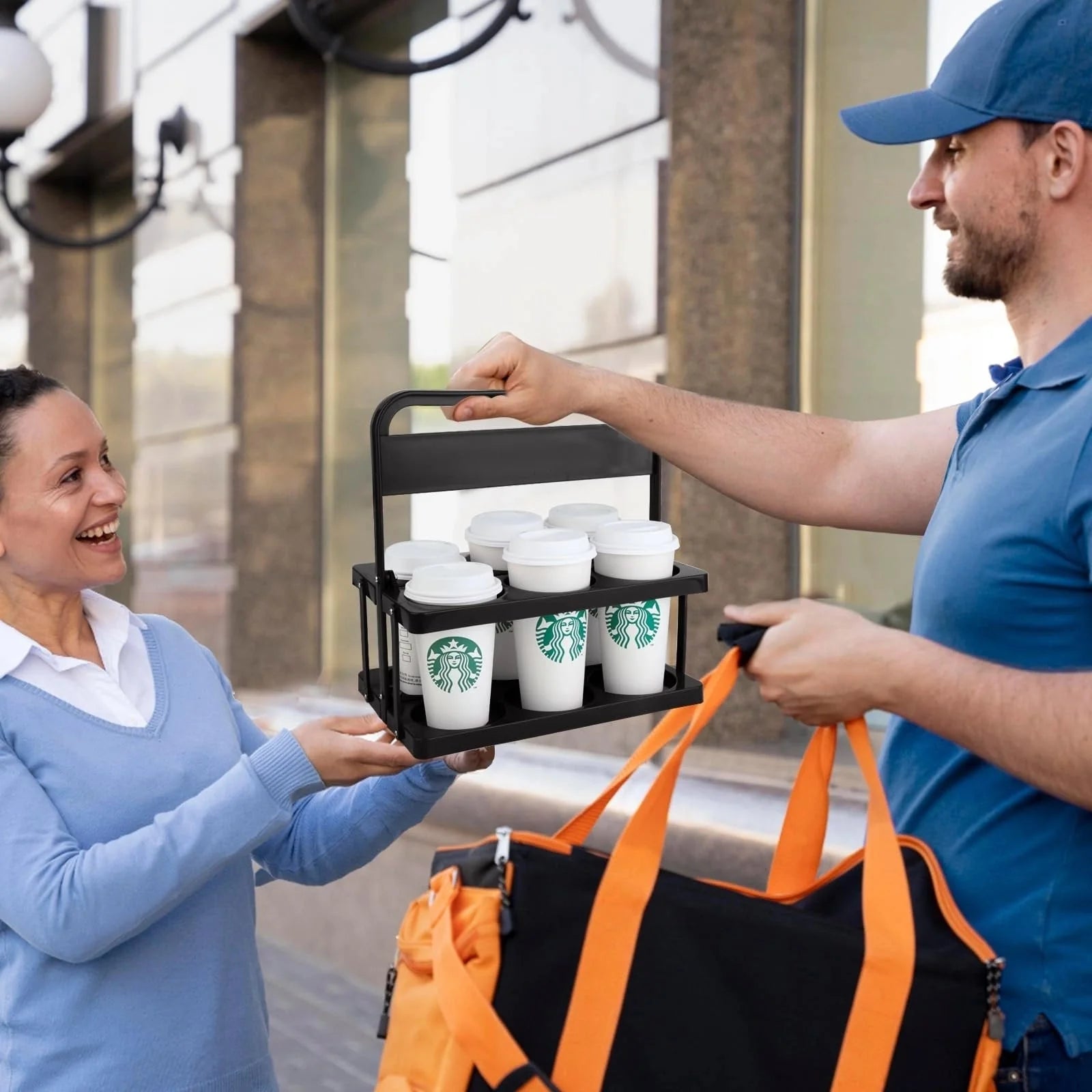 Bärbar dryckeshållare för 6 drycker – Robust dryckeshållare med förstärkt stöd